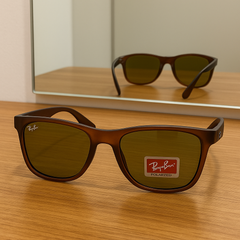 Rayban Brown Sunglasses – Classic Plastic Frame with Glass Lenses