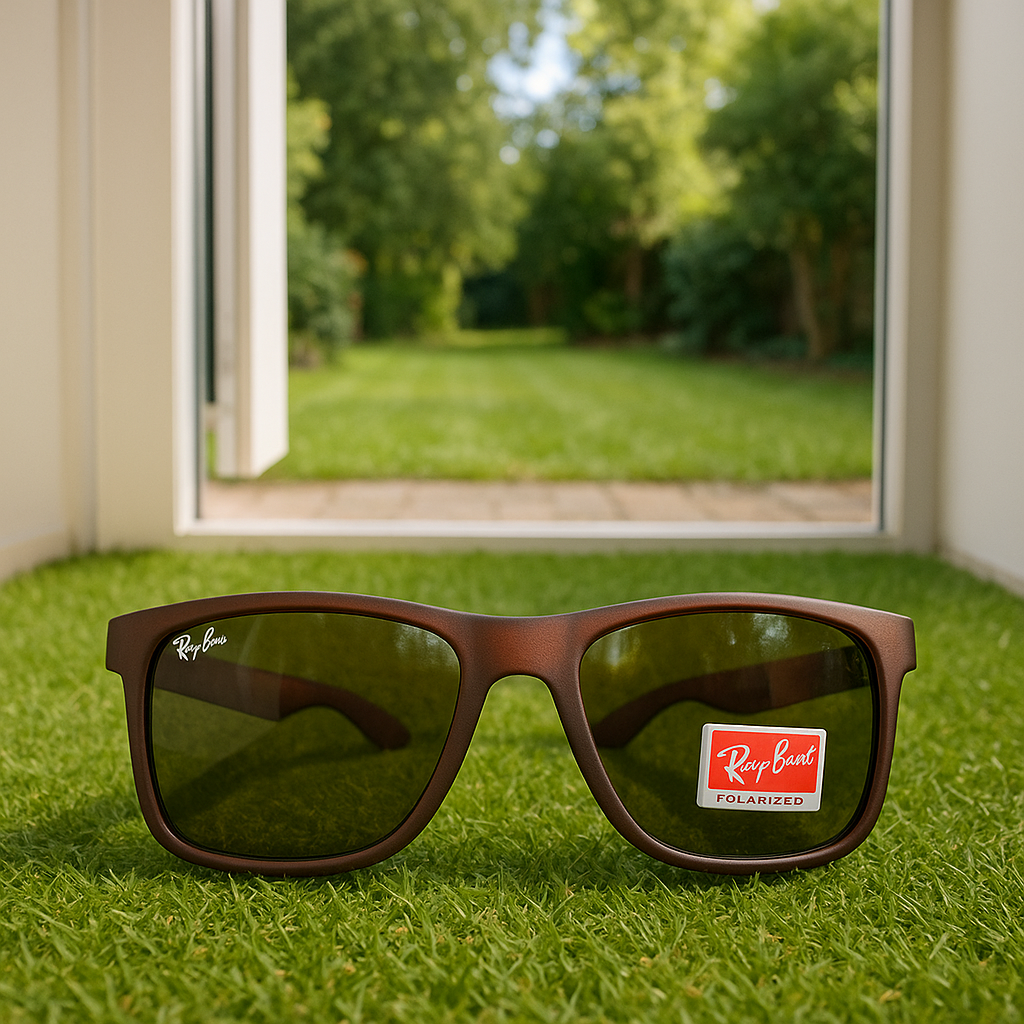 Rayban Brown Sunglasses – Classic Plastic Frame with Glass Lenses