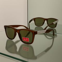 Rayban Brown Sunglasses – Classic Plastic Frame with Glass Lenses